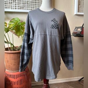 Disney grey checkered long sleeve